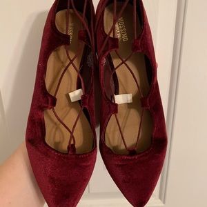 Velvet Maroon Flats